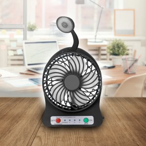Портативный настольный мини вентилятор Home Fest Portable Mini Fan USB + фонарик Черный