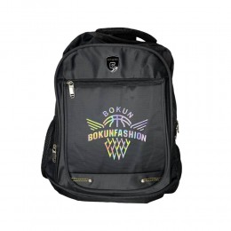 Рюкзак шкільний B300-25 для підлітків, 46х12х32 см, Чорний з веселковим принтом