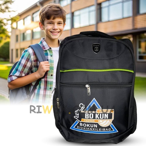 Рюкзак шкільний B300-9 для підлітків, 46х12х32 см, Чорний