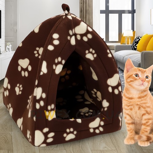Мягкий флисовый домик для домашних животных собак и кошек Pet Hut 24х28 см Лапки (NA-305)