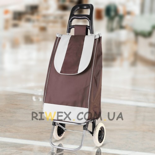 Хозяйственная сумка на колесиках, кравчучка-шопер на колесах, 95 см, Коричневый (HA-109)