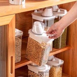 Контейнер для хранения круп, сыпучих продуктов с мерным стаканом 0466 2,3 л Большой Белый (1142)