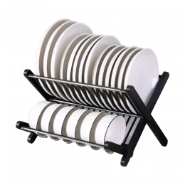 Сушарка для посуду Folding Drain Rack, стійка для зберігання посуду, Чорний (AMN)