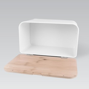 Хлібниця Maestro MR-1770-WHITE, 35х21х21см пофарбований метал, дерево, Білий (235)