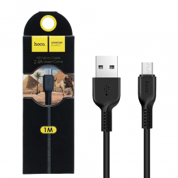 Кабель для заряджання та синхронізації пристроїв Hoco X20 USB - MicroUSB 1М, Чорний (206)