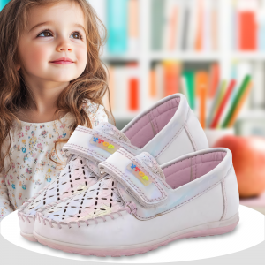 Мокасини дитячі для дівчинки Y.Top 18307-1, 26-31 рр. 8 пар (ящик), Білий