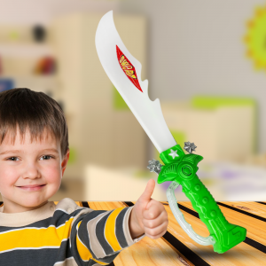Игрушечный детский меч-сабля со световыми эффектами, на батарейках, 37 см, Зеленый