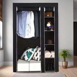 Складной тканевый шкаф Storage Wardrobe 98105 Черный (N-17)