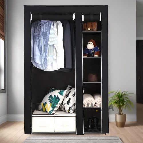 Складана тканинна шафа Storage Wardrobe 98105 Чорний (N-17)