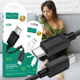 Кабель для зарядки и передачи данных Type-C to Type-C HOCO X73 1м 60W Черный (206)