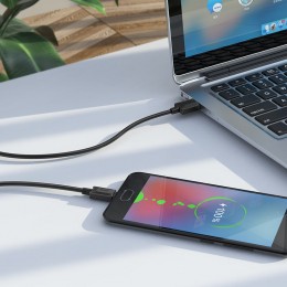 Кабель для зарядки и передачи данных USB to micro-USB HOCO X73 1м 2,4А Черный (206)