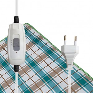 Электропростынь LUX 220V, 170x160 см, бежевый с бирюзовым в клетку (AVRM)