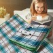 Електропростирадло LUX 220V, 170x160 см, Бежевий з бірюзовим в клітинку (AVRM)