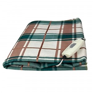 Електропростирадло LUX 120x160 см 220V Бежевий з бірюзовим в клітинку (AVRM)