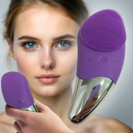 Электрический силиконовый щетка-массажер для очистки лица Sonic Facial Brush BR-020, Фиолетовый (509)