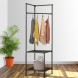 Стойка-стеллаж угловая Coat rack с перекладиной для вешалок YH6606-2122F2 на две полки, Черный (AMN)