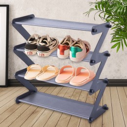 Вертикальная напольная органайзер-полочка для обуви 4 яруса Shape Shoe rack Z5 48x19x46 см, Серый