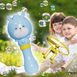 Генератор мыльных пузырей Bubble Toy, пузырьковая машина с летающим пропеллером, Голубой