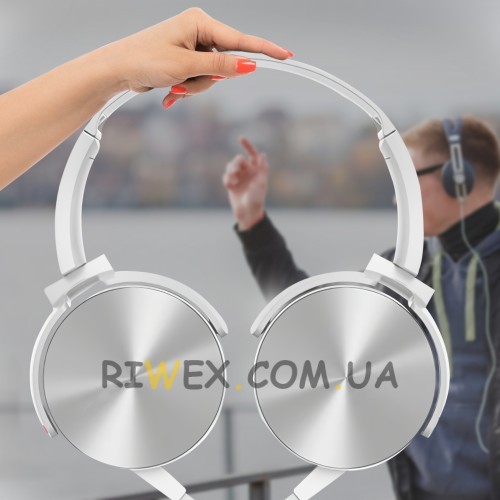 Провідні накладні стерео навушники з мікрофоном Extra BASS MDR-XB450AP Білий