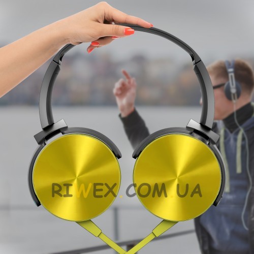 Проводные накладные стерео наушники с микрофоном Extra BASS MDR-XB450AP Желтый