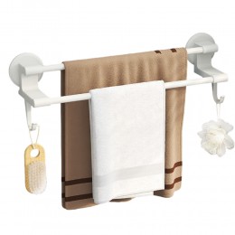 Вішалка для рушника Simple towel bar YH6612B подвійна з гачками, Білий (2126)