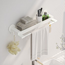 Настенная вешалка-полка для полотенец в ванную комнату Simple Towel RACK Белый