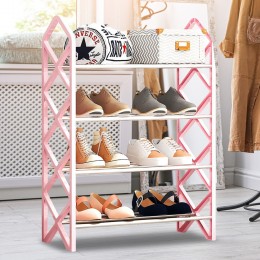 Органайзер для обуви Diamond shoe rack YX9105 на 4 полки, Розовый (2115)