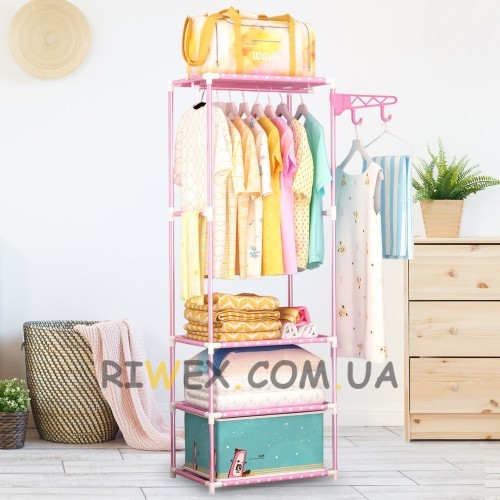 Вішалка для одягу New Boxy Coat Rack, 55х30х170 см, Рожевий