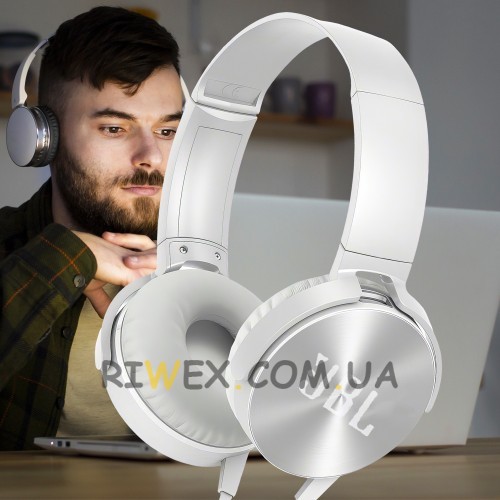 Проводные накладные компьютерные наушники с микрофоном Extra BASS MDR-XB450BT Белый