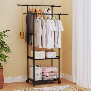 Підлогова вішалка-стійка для одягу та взуття на 2 полиці SHR Installation Steps 9605 Чорний (2139) Підлогова вішалка-стійка для одягу та взуття на 2 полиці SHR Installation Steps 9605 Чорний (2139)