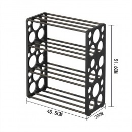 Органайзер для взуття на 4 полиці Shoe rack YX9116 45,5х20х51,6 см, метал, пластик, Чорний (2146)