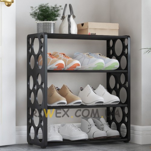 Органайзер для взуття на 4 полиці Shoe rack YX9116 45,5х20х51,6 см, метал, пластик, Чорний (2146)