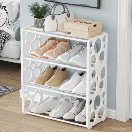 Органайзер для взуття на 4 полиці Shoe rack YX9116 45,5х20х51,6 см, метал, пластик, Білий (2146)