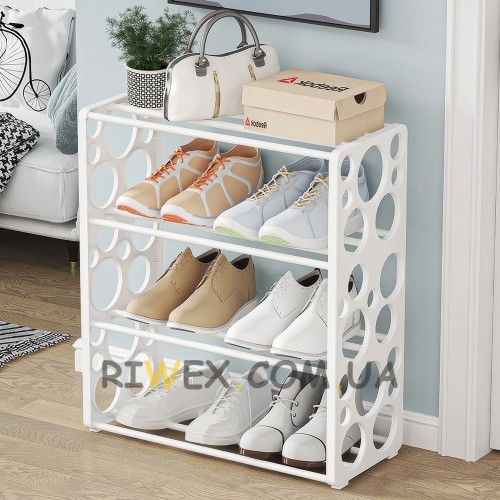 Органайзер для обуви на 4 полки Shoe rack YX9116 45,5х20х51,6 см, металл, пластик, Белый (2146)