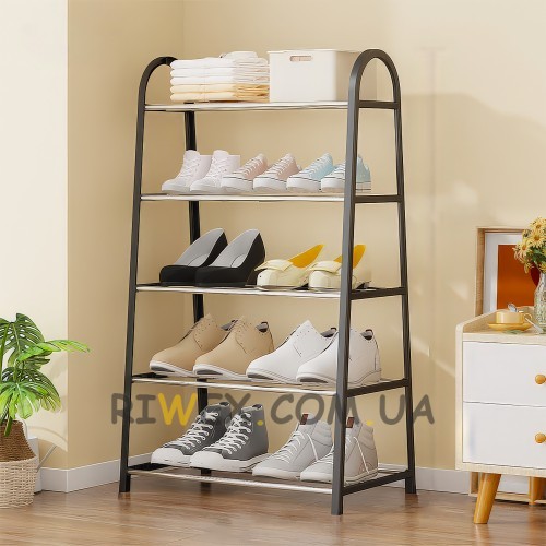 Напольная стойка-оганайзер для обуви на 5 полок Shoe Rack U-shaped YH8810-5 Черный (2114)