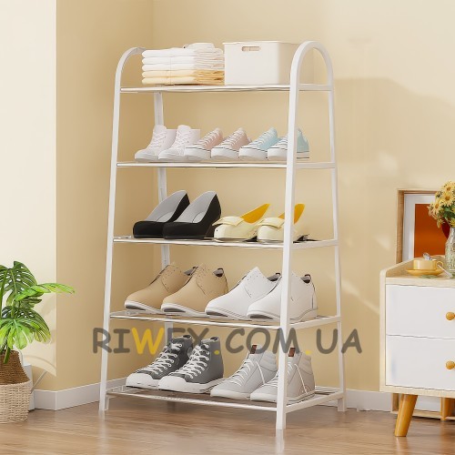 Підлогова стійка-оганайзер для взуття на 5 полиць Shoe Rack U-shaped YH8810-5 Білий (2114)