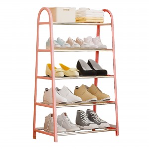 Напольная стойка-органайзер для обуви на 5 полок Shoe Rack U-shaped YH8810-5 Розовый (2114)