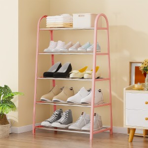 Напольная стойка-органайзер для обуви на 5 полок Shoe Rack U-shaped YH8810-5 Розовый (2114)