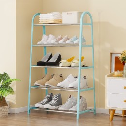 Підлогова стійка-оганайзер для взуття на 5 полиць Shoe Rack U-shaped YH8810-5 Блакитний (2114)