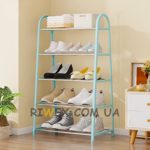 Напольная стойка-оганайзер для обуви на 5 полок Shoe Rack U-shaped YH8810-5 Голубой (2114)