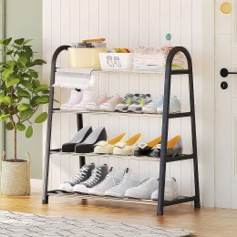 Підлогова стійка-оганайзер для взуття на 4 полиці Shoe Rack U-shaped YH8810-4 Чорний (2114)