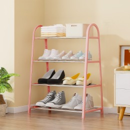 Підлогова стійка-оганайзер для взуття на 4 полиці Shoe Rack U-shaped YH8810-4 Рожевий (2114)