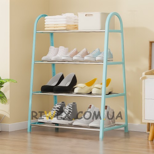 Напольная стойка-оганайзер для обуви на 4 полки Shoe Rack U-shaped YH8810-4 Голубой (2114)