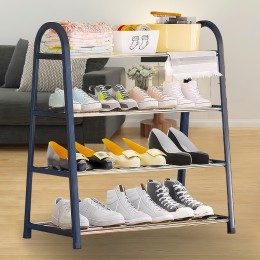 Підлогова стійка-оганайзер для взуття на 4 полиці Shoe Rack U-shaped YH8810-4 Темно-синій (2114)