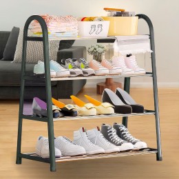 Підлогова стійка-оганайзер для взуття на 4 полиці Shoe Rack U-shaped YH8810-4 Темно-зелений (2114)