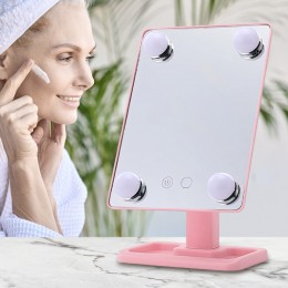 Дзеркало для макіяжу з підсвічуванням Cosmetie Mirror 360 Rotation Angel XR-8989, Рожевий (205)