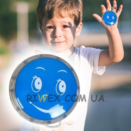 Игрушка Yo-Yo Светящийся смайлик, 5,5х3 см, Синий