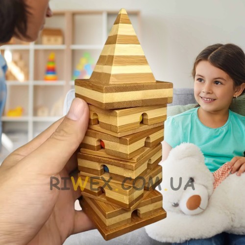 Головоломка Rotational Bamboo Tower бамбуковая вращающаяся башня (В)