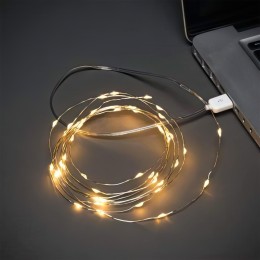 Светодиодная USB LED гирлянда Xmas «Роса» 5 метров Теплый (К-215)