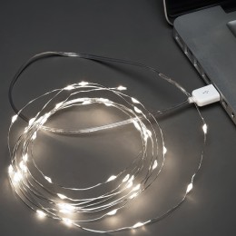 Светодиодная USB LED гирлянда Xmas «Роса» 3 метра Белый (К-214)